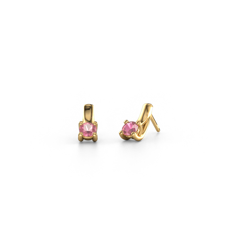 Image of Earrings Mia 1 585 gold Tourmaline pink 4.2 mm