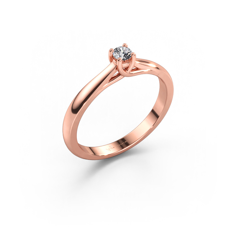 Bild av Förlovningsring Mia 1 585 roséguld Labbodlad diamant 0.08 crt