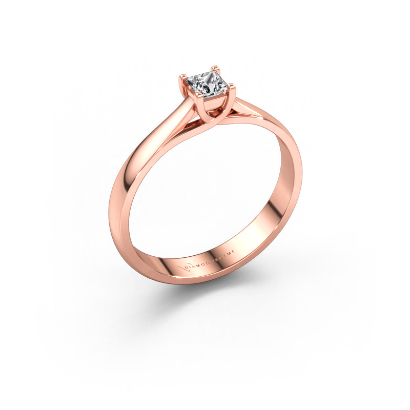 Immagine di Anello di fidanzamento Mia Square 585 oro rosa Diamante lab grown 0.17 crt