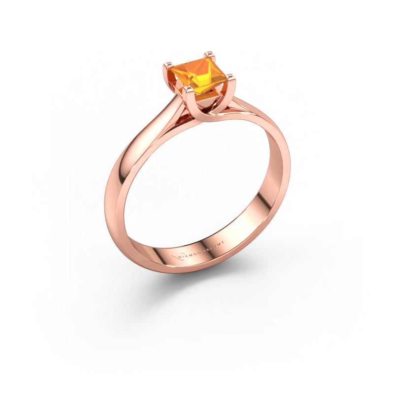 Bild av Förlovningsring Mia Square 585 roséguld Citrin 4 mm