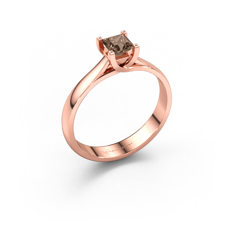 Image de Bague de fiançailles Mia Square 585 or rose Diamant brun 0.40 crt