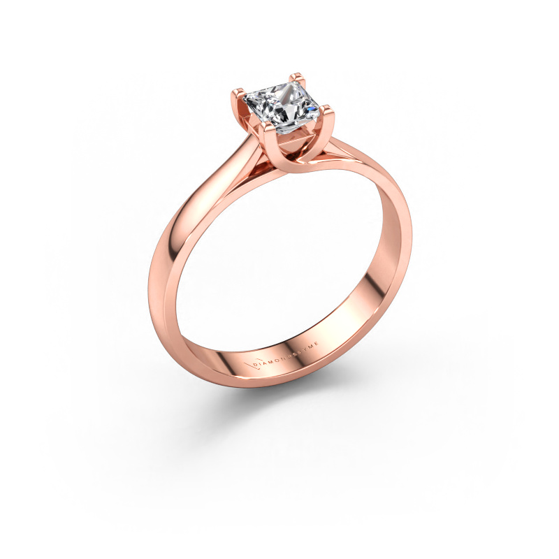 Immagine di Anello di fidanzamento Mia Square 585 oro rosa Zirconia cubica 4 mm