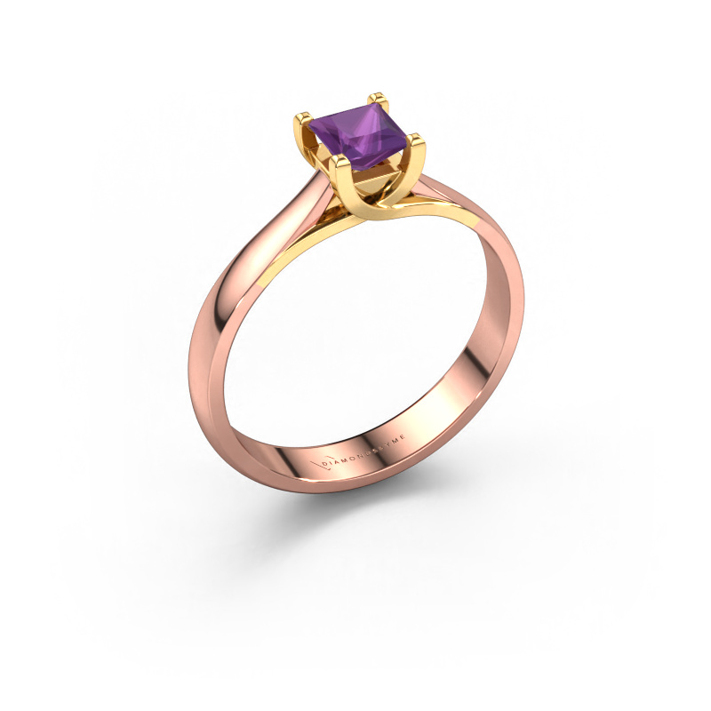 Bild von Verlobungsring Mia Square 585 Roségold Amethyst 4 mm