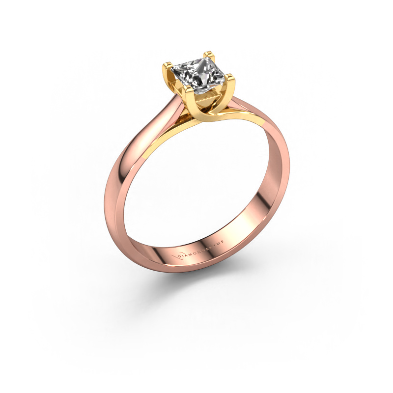 Image of Engagement ring Mia Square 585 rose gold Zirconia 4 mm