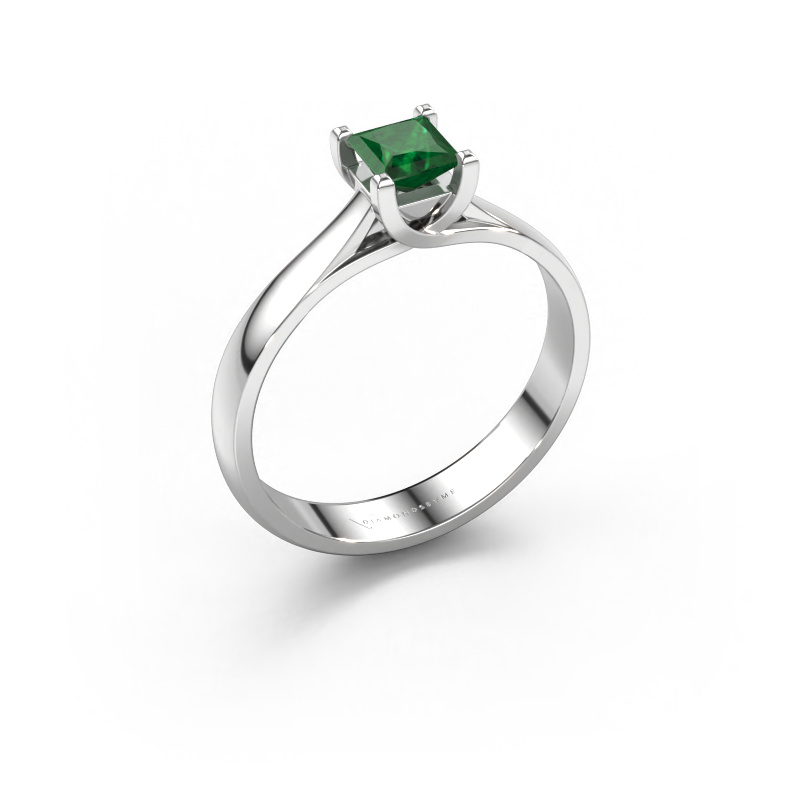 Image of Engagement ring Mia Square 950 platinum Emerald 4 mm