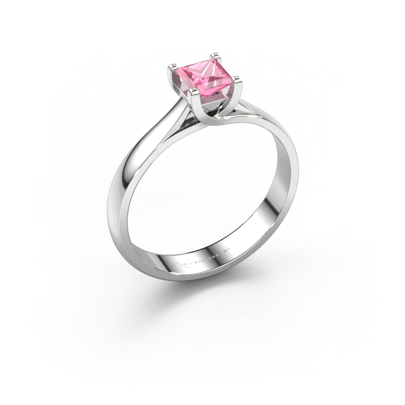 Bild von Verlobungsring Mia Square 950 Platin Pink Saphir 4 mm