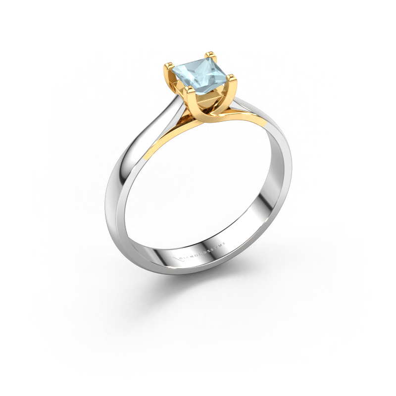Bild von Verlobungsring Mia Square 585 Weißgold Aquamarin 4 mm
