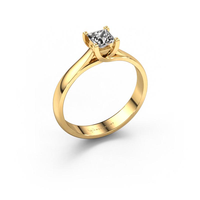 Image of Engagement ring Mia Square 585 gold Custom diamond 4 mm