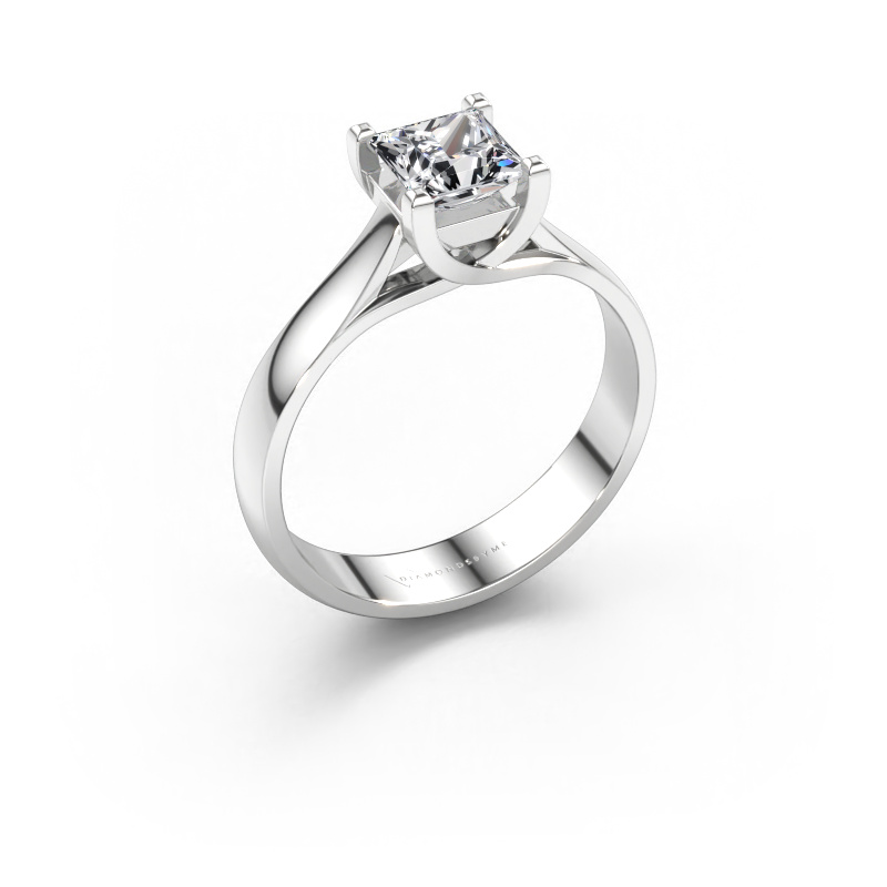 Immagine di Anello di fidanzamento Mia Square 950 platino Diamante 0.80 crt