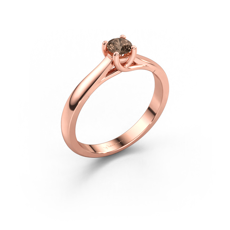 Image of Engagement ring Mia 1 585 rose gold Brown diamond 0.25 crt