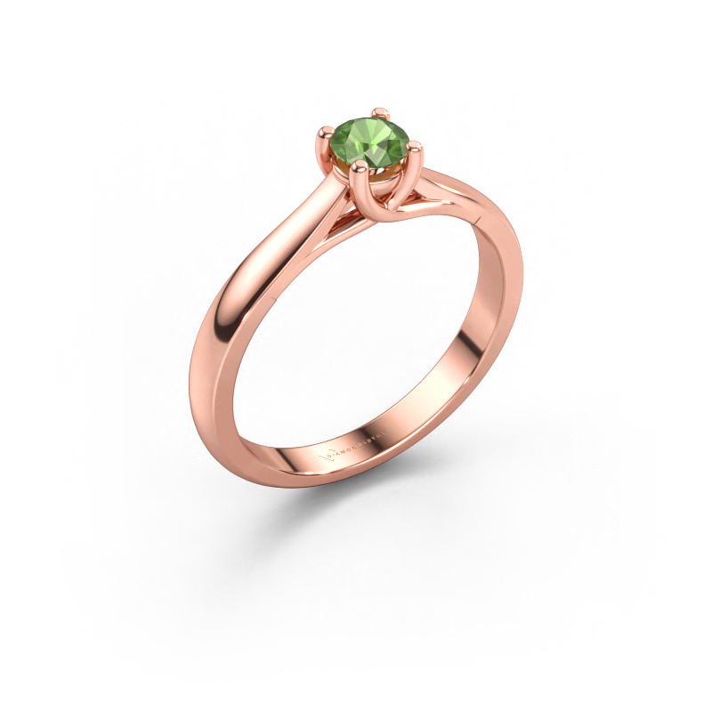 Bild av Förlovningsring Mia 1 585 roséguld Grön turmalin 4 mm