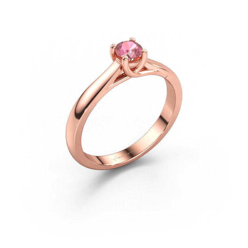 Bild av Förlovningsring Mia 1 585 roséguld Rosa turmalin 4 mm