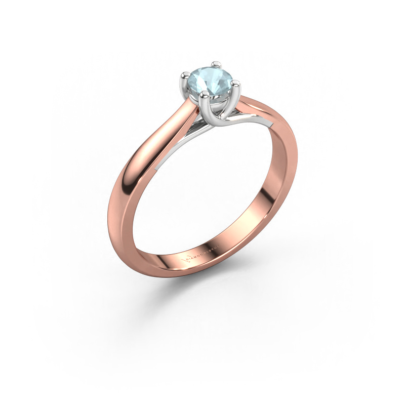 Bild von Verlobungsring Mia 1 585 Roségold Aquamarin 4 mm
