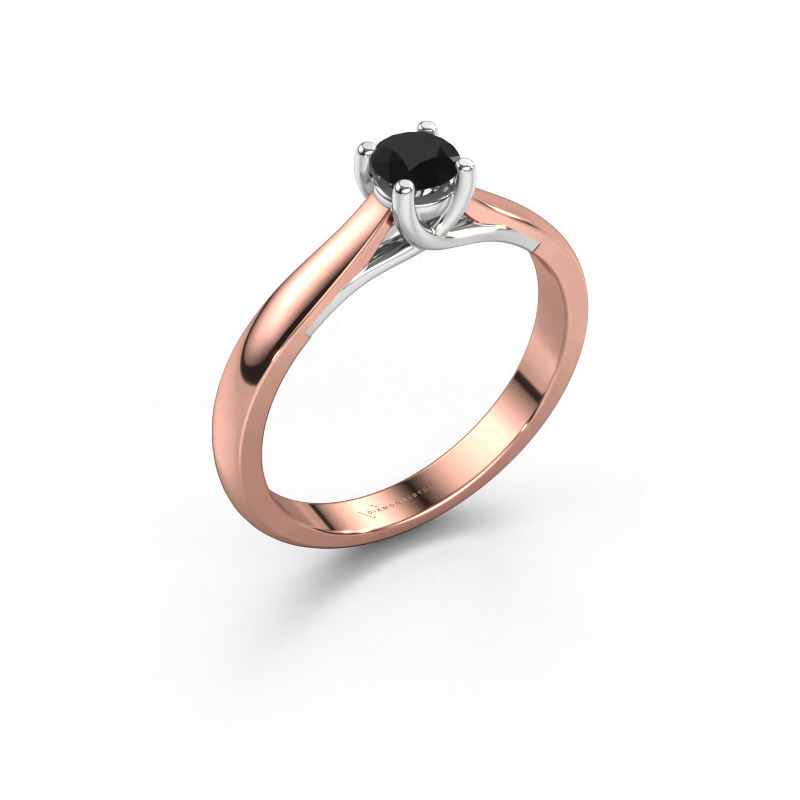 Bild von Verlobungsring Mia 1 585 Roségold Schwarz Diamant 0.30 crt