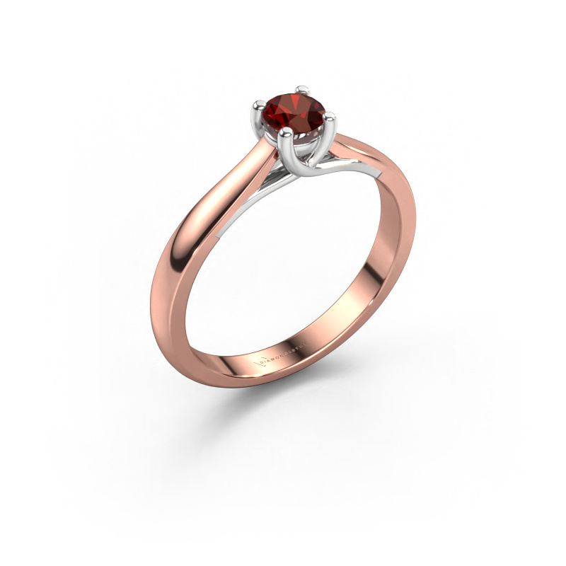 Image de Bague de fiançailles Mia 1 585 or rose Grenat 4 mm
