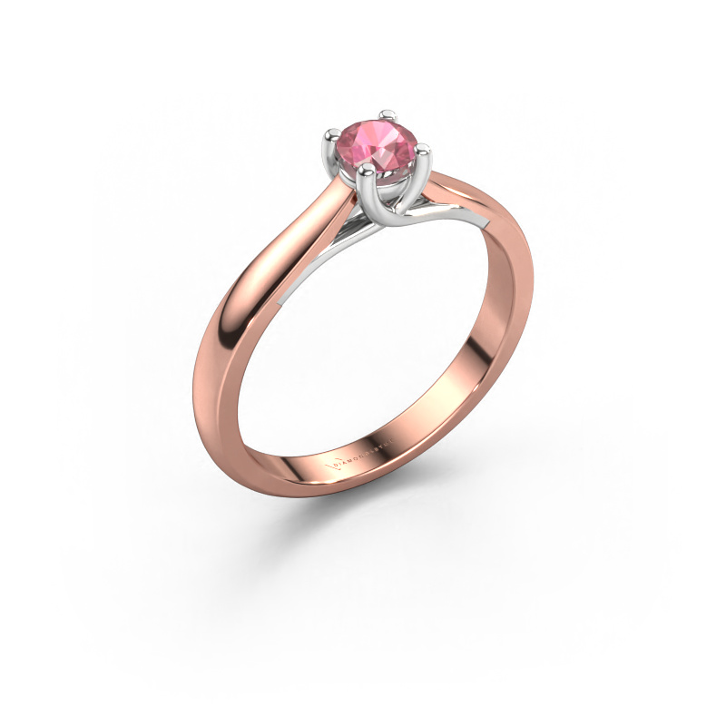 Image of Engagement ring Mia 1 585 rose gold Tourmaline pink 4 mm