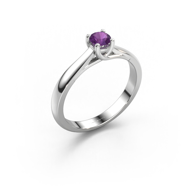 Image of Engagement ring Mia 1 585 white gold Amethyst 4 mm