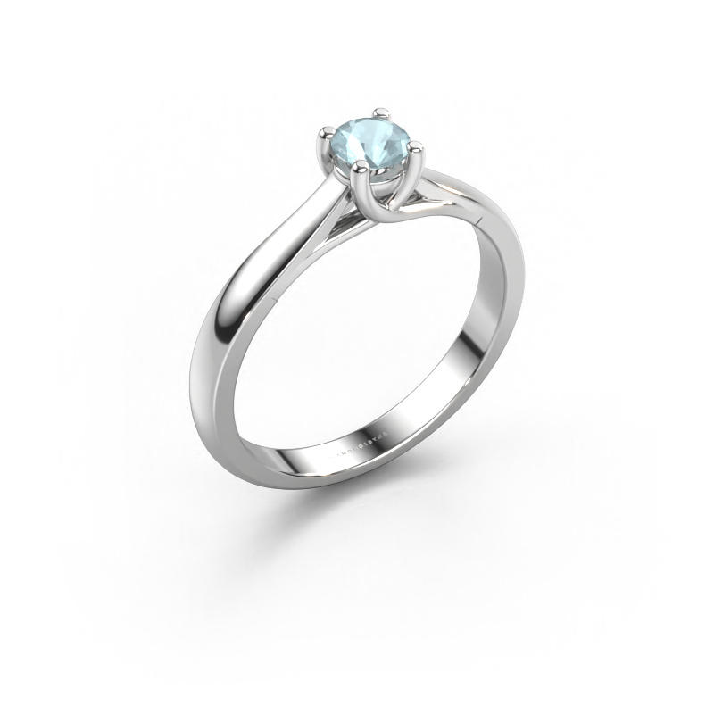 Image of Engagement ring Mia 1 585 white gold Aquamarine 4 mm