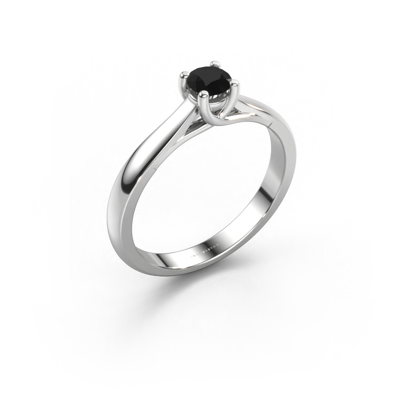 Image of Engagement ring Mia 1 585 white gold Black diamond 0.30 crt