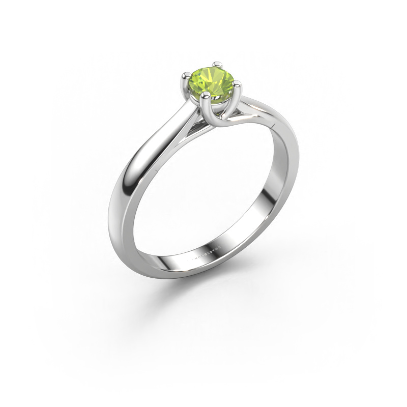 Image of Engagement ring Mia 1 585 white gold Peridot 4 mm
