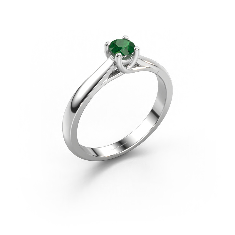 Image of Engagement ring Mia 1 950 platinum Emerald 4 mm