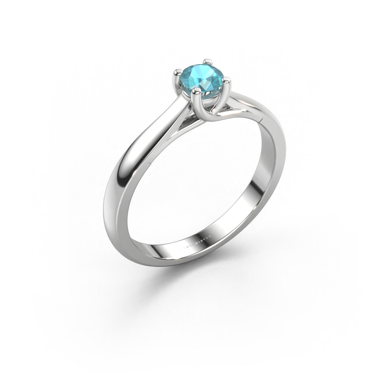 Bild von Verlobungsring Mia 1 950 Platin Blau Topas 4 mm