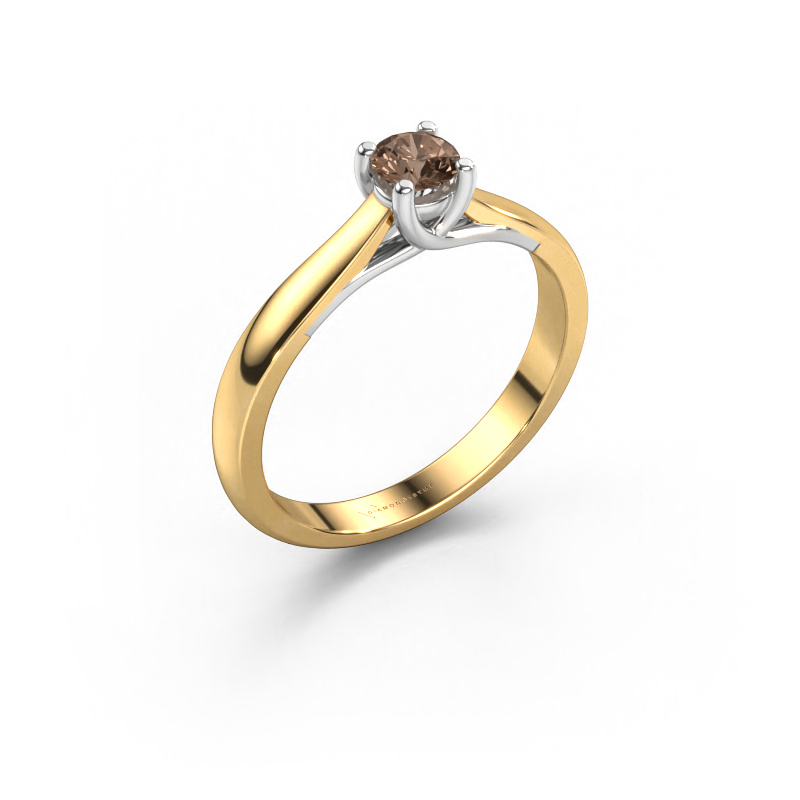 Image of Engagement ring Mia 1 585 gold Brown diamond 0.25 crt