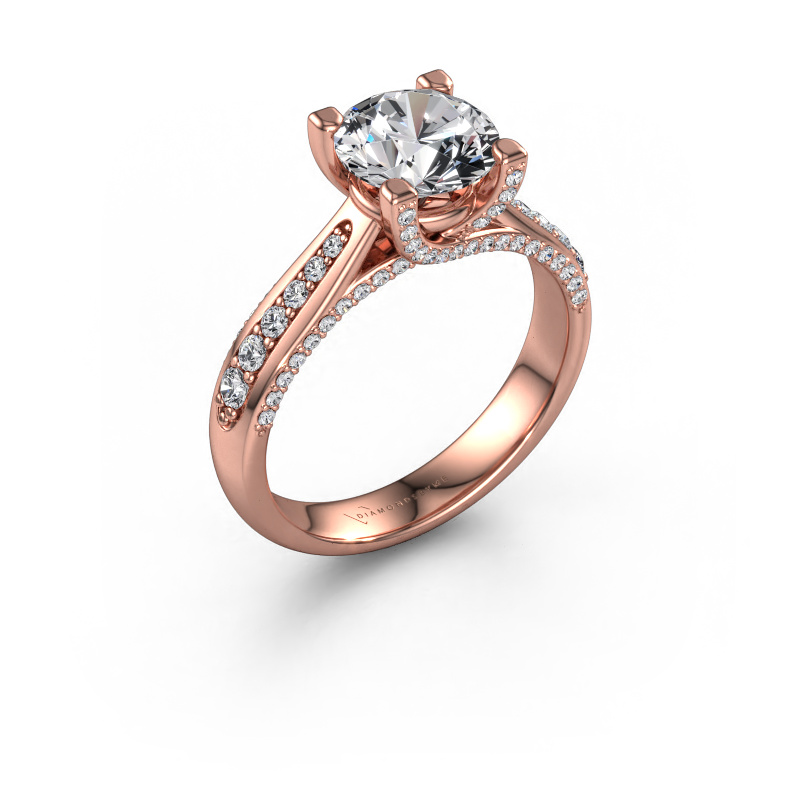 Image de Bague de fiançailles Mia 3 585 or rose Diamant synthétique 1.926 crt