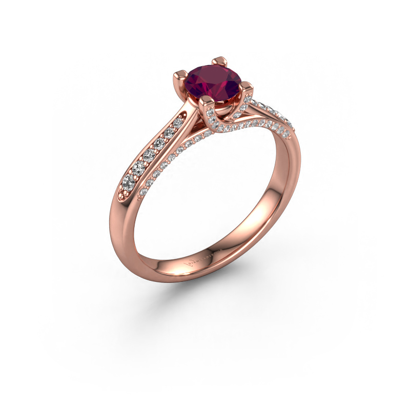 Bild von Verlobungsring Mia 3 585 Roségold Rhodolit 5 mm
