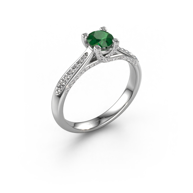 Image of Engagement ring Mia 3 950 platinum Emerald 5 mm