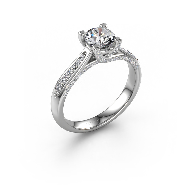 Image de Bague de fiançailles Mia 3 585 or blanc Diamant 0.998 crt