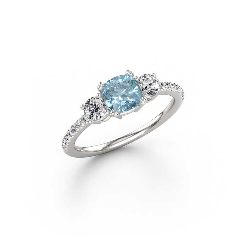 Bild von Verlobungsring Dominique CUS 2 585 Weißgold Blauer Labordiamant 5.5 mm