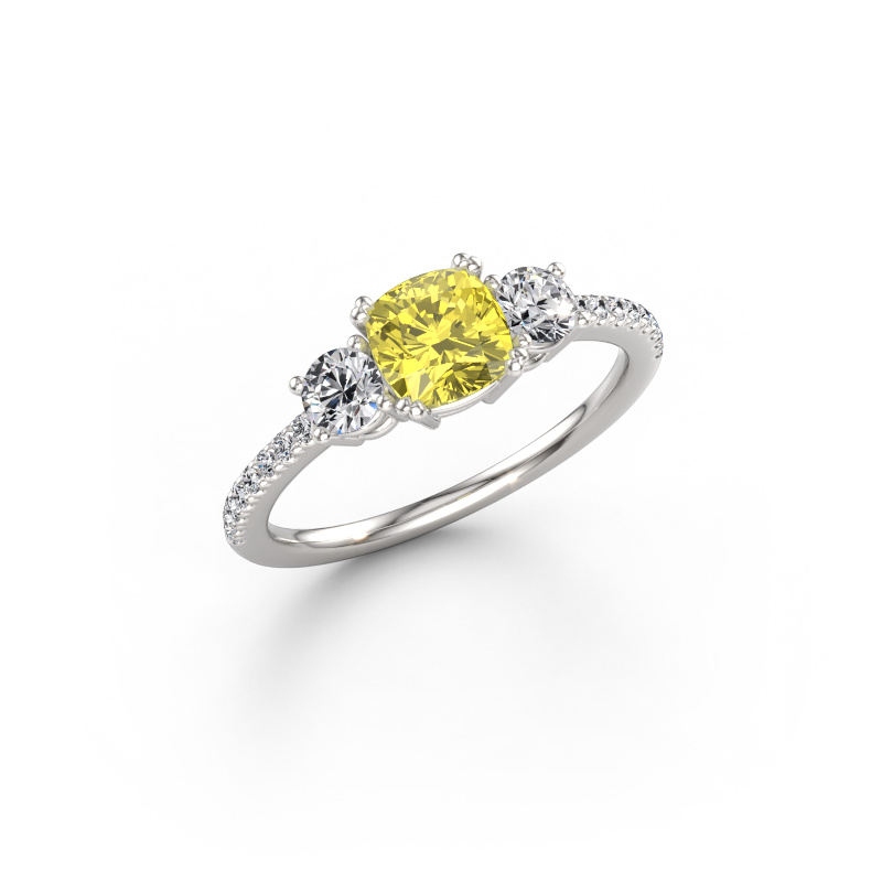 Bild von Verlobungsring Dominique CUS 2 950 Platin Gelber labordiamant 5.5 mm