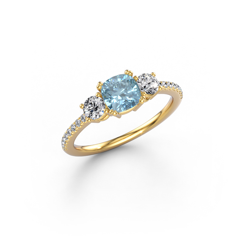 Bild von Verlobungsring Dominique CUS 2 585 Gold Blauer Labordiamant 5.5 mm