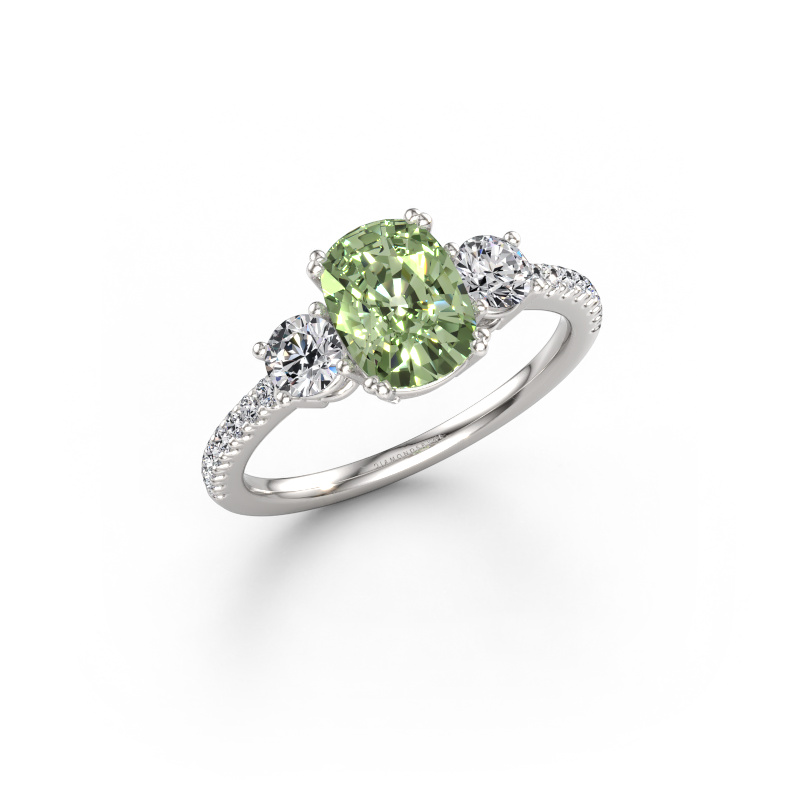 Bild von Verlobungsring Dominique CSH 2 585 Weißgold Grüner Labor-Diamant 8x6 mm
