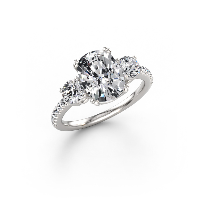 Image of Engagement ring Dominique CSH 2 585 white gold Lab grown diamond 3.268 crt
