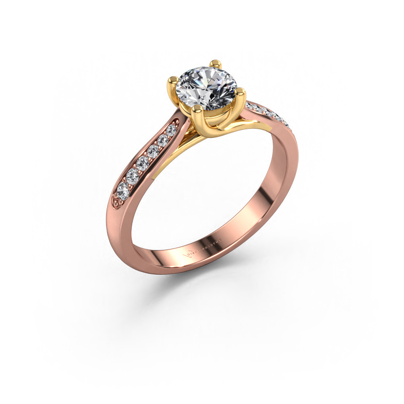 Image of Engagement ring Mia 2 585 rose gold Lab grown diamond 0.848 crt