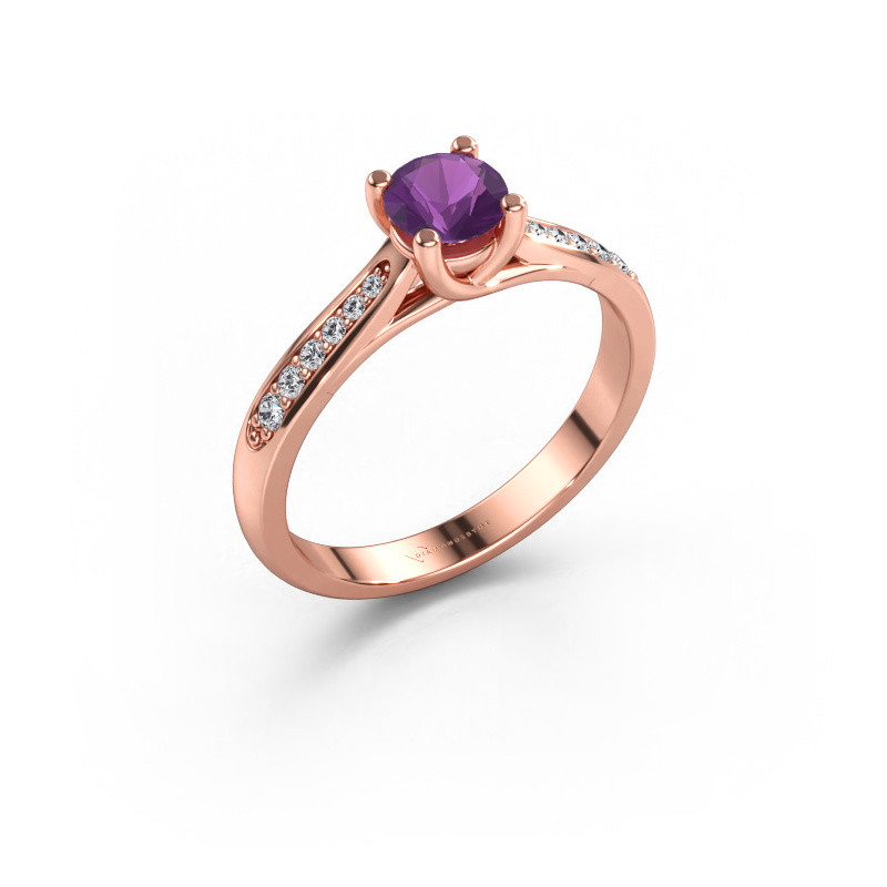 Bild av Förlovningsring Mia 2 585 roséguld Ametist 5 mm