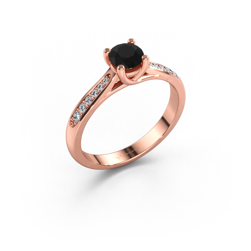 Bild av Förlovningsring Mia 2 585 roséguld Svart diamant 0.718 crt