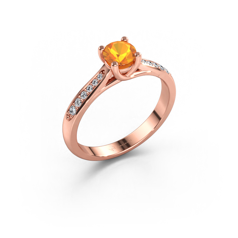 Bild av Förlovningsring Mia 2 585 roséguld Citrin 5 mm