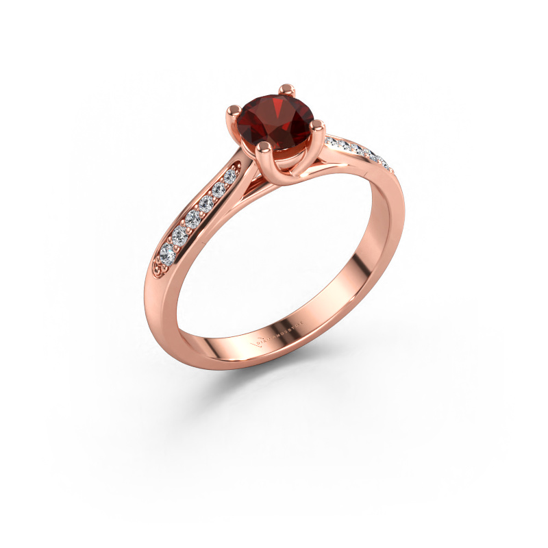 Immagine di Anello di fidanzamento Mia 2 585 oro rosa Granato 5 mm