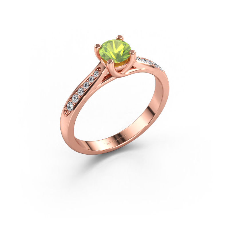 Immagine di Anello di fidanzamento Mia 2 585 oro rosa Peridoto 5 mm