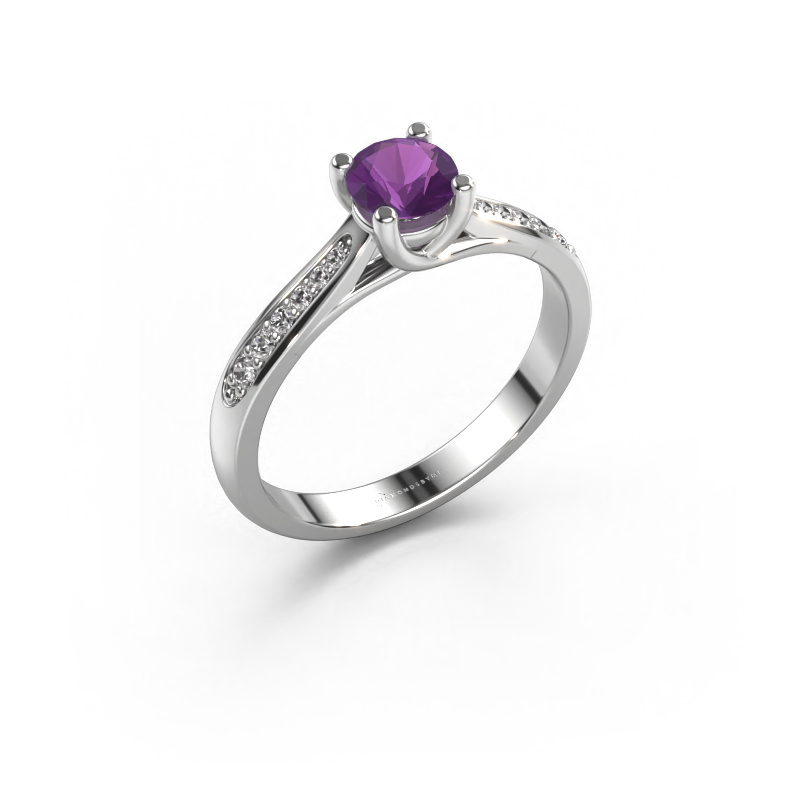 Bild von Verlobungsring Mia 2 950 Platin Amethyst 5 mm