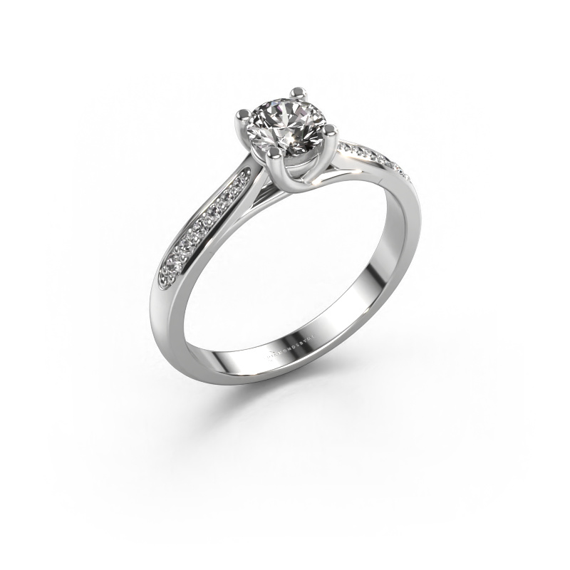 Image of Engagement ring Mia 2 950 platinum Custom diamond 5 mm