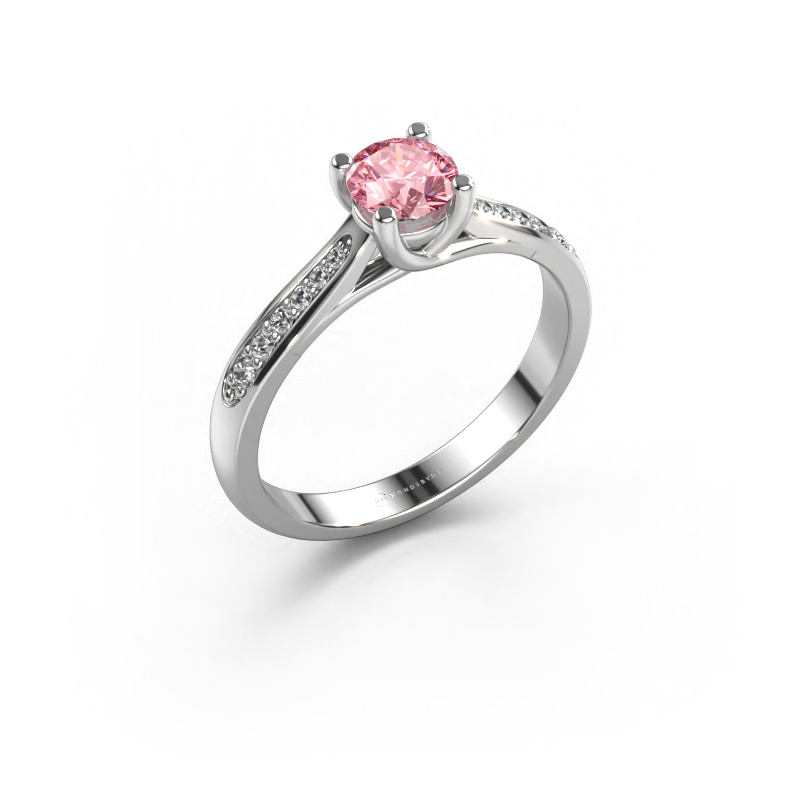 Bild von Verlobungsring Mia 2 950 Platin Rosa Labordiamant 5 mm