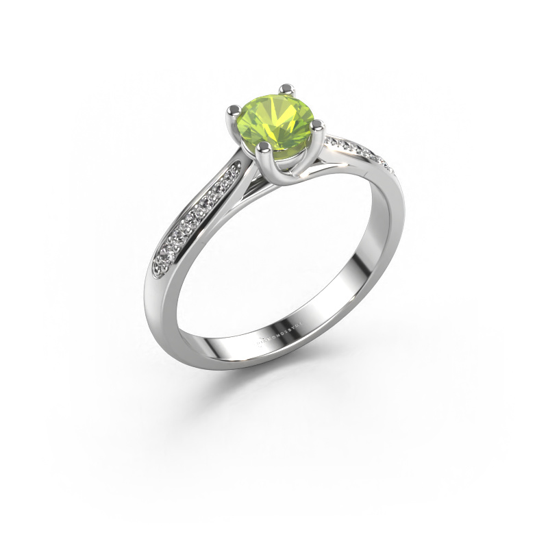 Image of Engagement ring Mia 2 950 platinum Peridot 5 mm