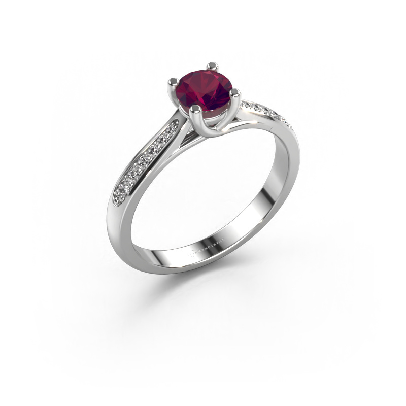 Image of Engagement ring Mia 2 950 platinum Rhodolite 5 mm