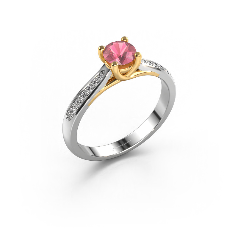 Bild von Verlobungsring Mia 2 585 Weißgold Turmalin rosa 5 mm