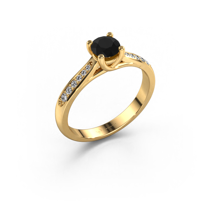 Bild von Verlobungsring Mia 2 585 Gold Schwarz Diamant 0.718 crt