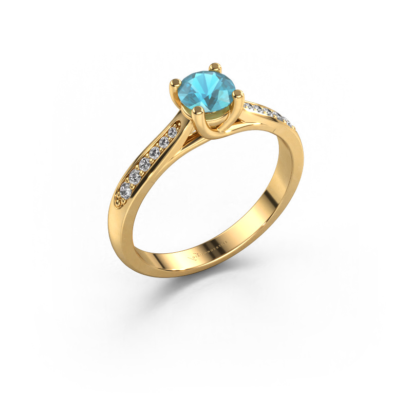 Bild von Verlobungsring Mia 2 585 Gold Blau Topas 5 mm